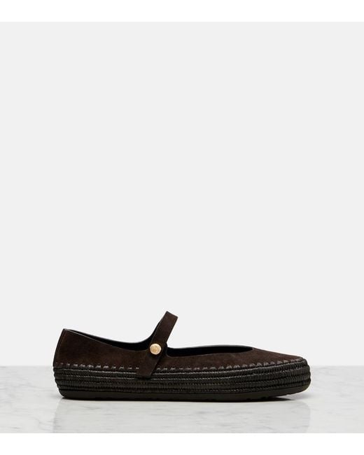Loewe Black Paula's Ibiza Rio Suede Mary Jane Flats