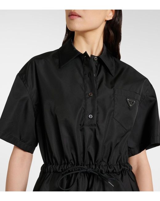 Robe Re-Nylon Prada en coloris Black