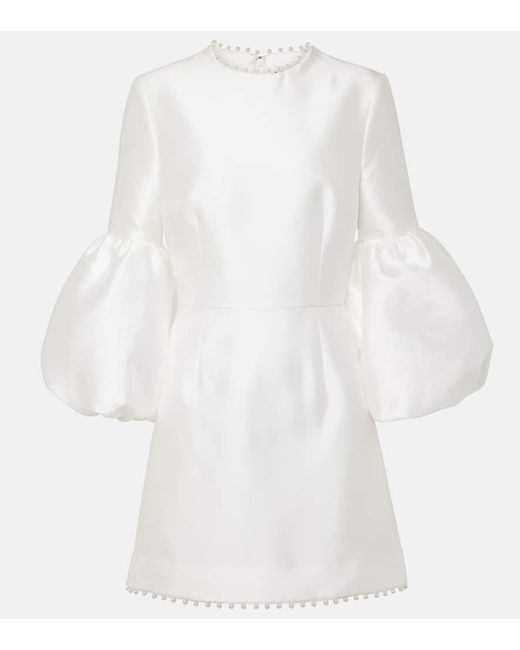 Rebecca Vallance White Bridal Cristine Pearl-trimmed Minidress