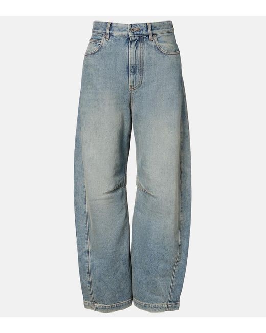 Loewe Blue Anagram Barrel-Leg Jeans