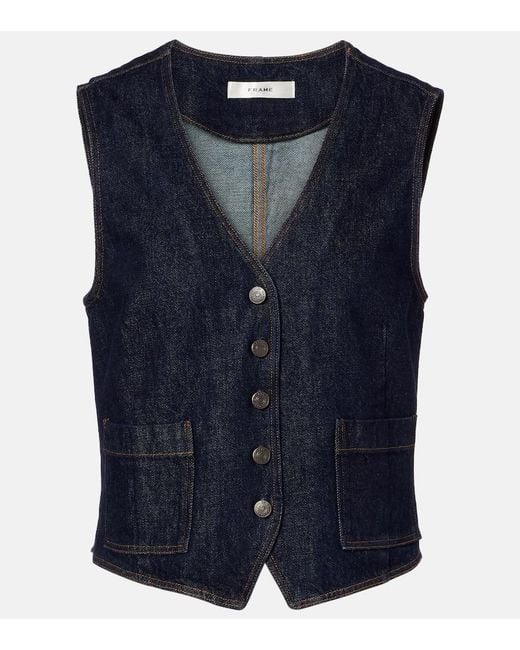 FRAME Blue Denim Vest