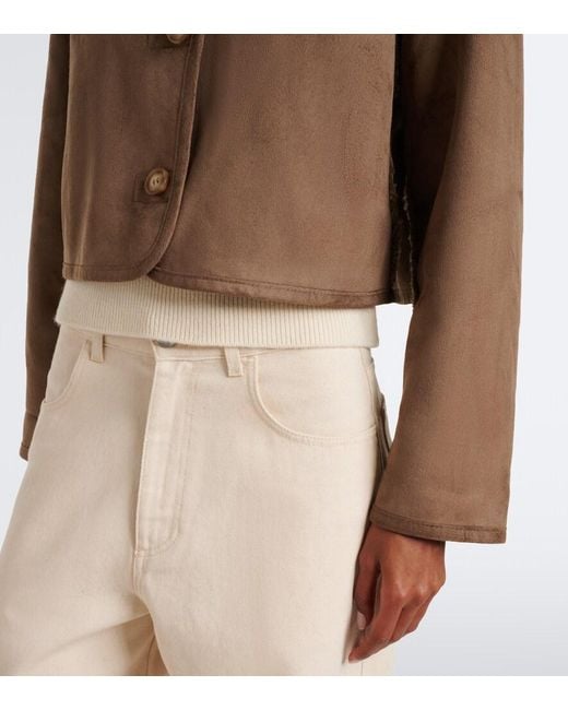 Velvet Brown Esme Teddy-Lined Cropped Jacket