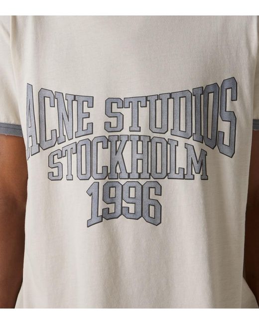 Acne Natural Logo Cotton Jersey T-Shirt for men