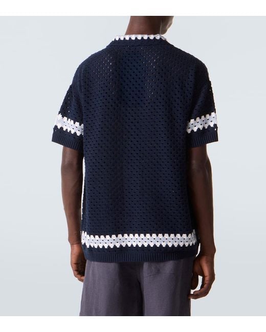 Frescobol Carioca Hemd Pinto Aus Haekelstrick in Blue für Herren