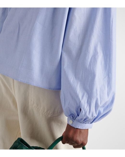 Blusa in cotone di Polo Ralph Lauren in Blue