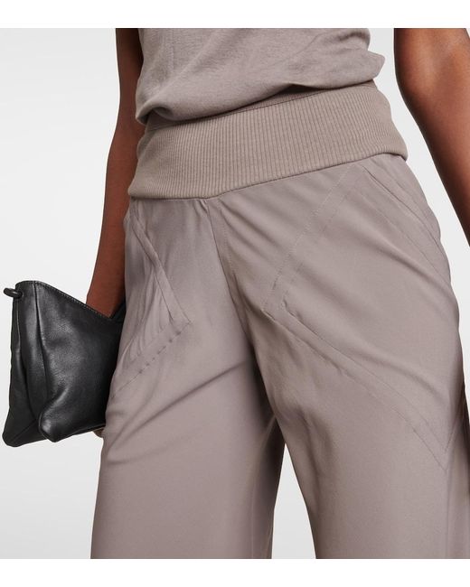 Rick Owens Gray Crepe Straight Pants