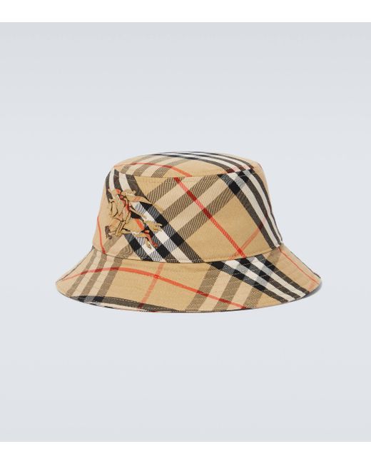 Burberry Natural Ekd Check Bucket Hat for men