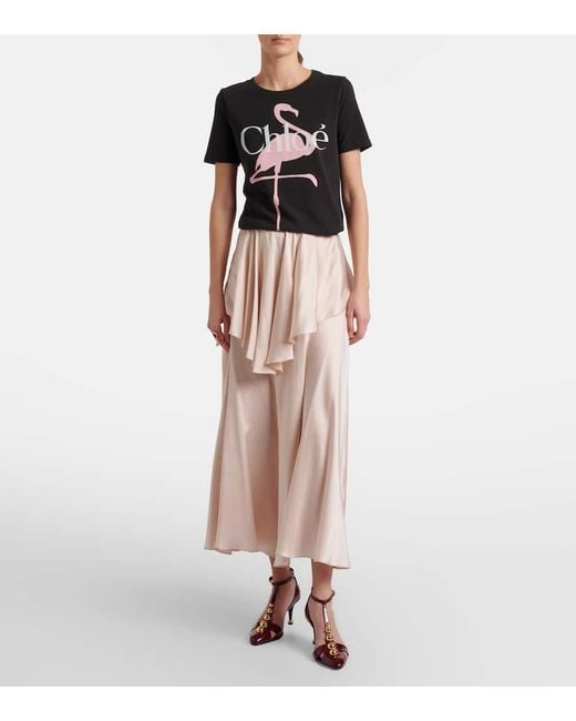 Chloé Black Logo Cotton Jersey T-Shirt