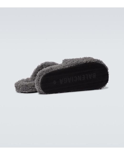 Balenciaga Gray Political Campaign Slides for men