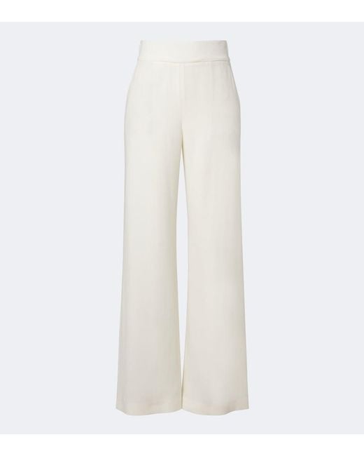 Eleventy White Wool And Cashmere Wide-Leg Pants