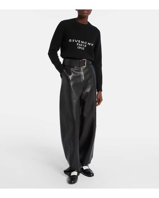 Jersey De Lana Y Cachemir Con Logo Givenchy de color Black