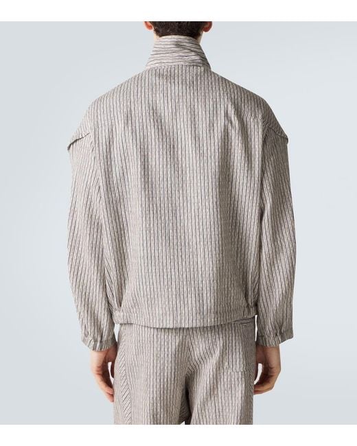 Kiko Kostadinov Gray Farkas Cotton And Linen-Blend Jacket for men
