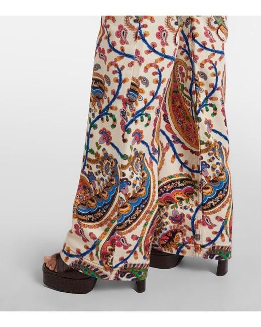 Etro Blue High-Rise Bootcut Jeans
