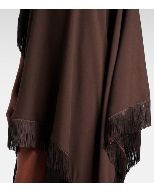 Taller Marmo Brown California Fringed Satin Kaftan