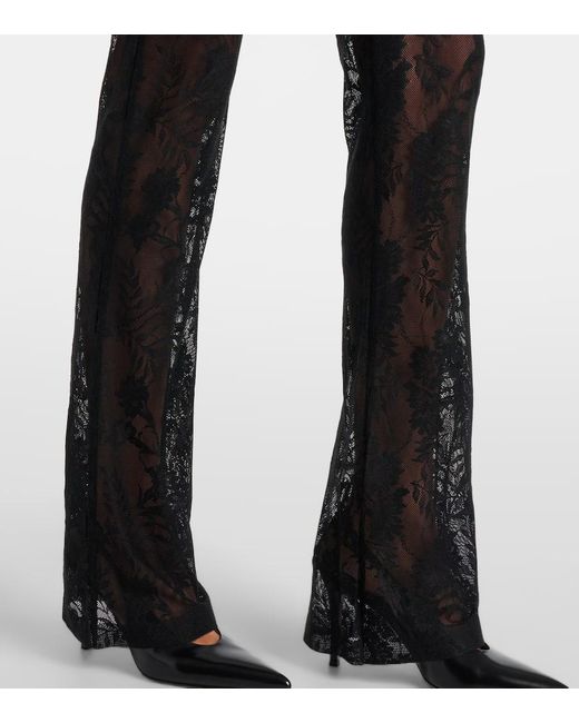 Norma Kamali Black Lace Flared Pants