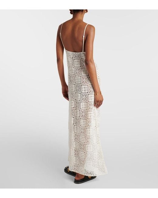 Sir White Crochet Cotton Maxi Dress