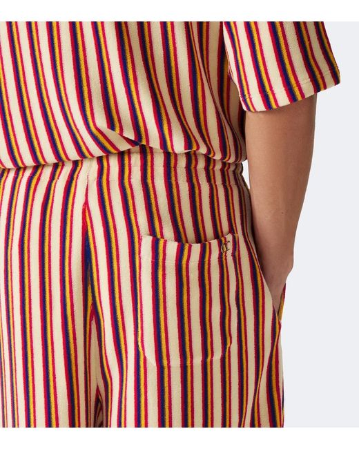 Valentino Red Striped Terry Shorts for men
