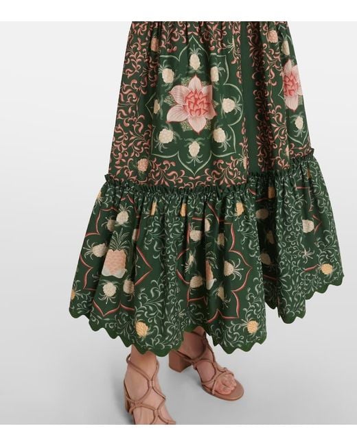 Farm Rio Green Maxikleid Aus Baumwollpopeline