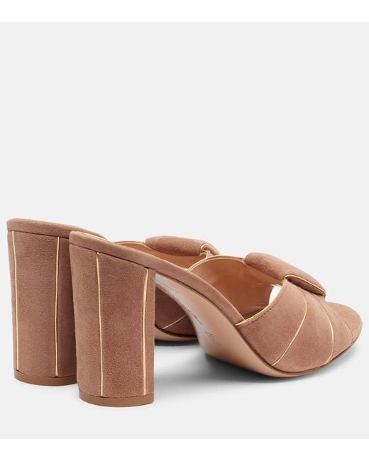 Gianvito Rossi Brown Suede Mules