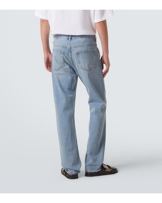 FRAME Blue Mid-Rise Straight Jeans for men