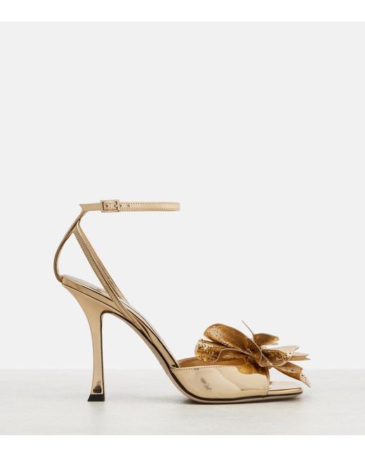 Jimmy Choo Metallic Mimmi Mirrored Leather Sandals