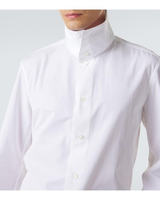 Bottega Veneta White Cotton Poplin Shirt for men