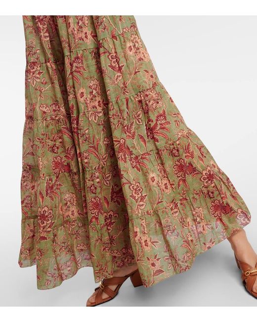 Zimmermann Junie Floral Cotton Maxi Dress in Green | Lyst Zimmermann Junie Floral Cotton Maxi Dress in Green | Lyst