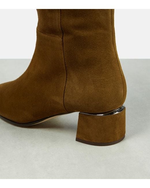Jimmy Choo Brown Overknee-Stiefel Loren 45 Aus Veloursleder