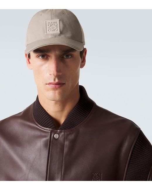 Loewe Natural Anagram Cotton Canvas Baseball Cap for men