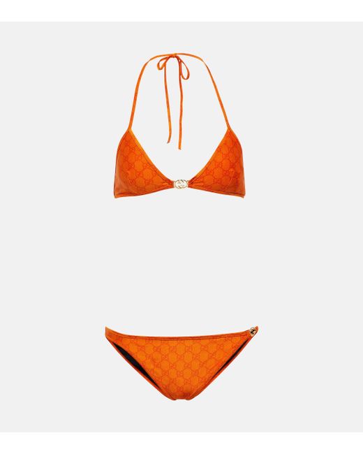 Bikini GG en jersey Gucci en coloris Orange