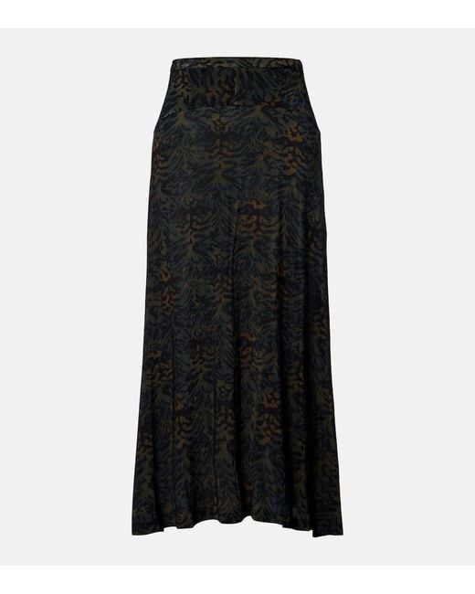 Falda Larga Paola De Jersey Estampada Ulla Johnson de color Black