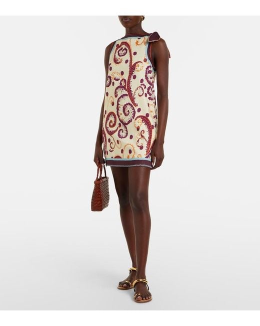 ALÉMAIS Multicolor Wilson Printed Linen And Silk Minidress