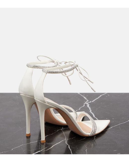 Gianvito Rossi White Bridal Montecarlo 105 Embellished Sandals