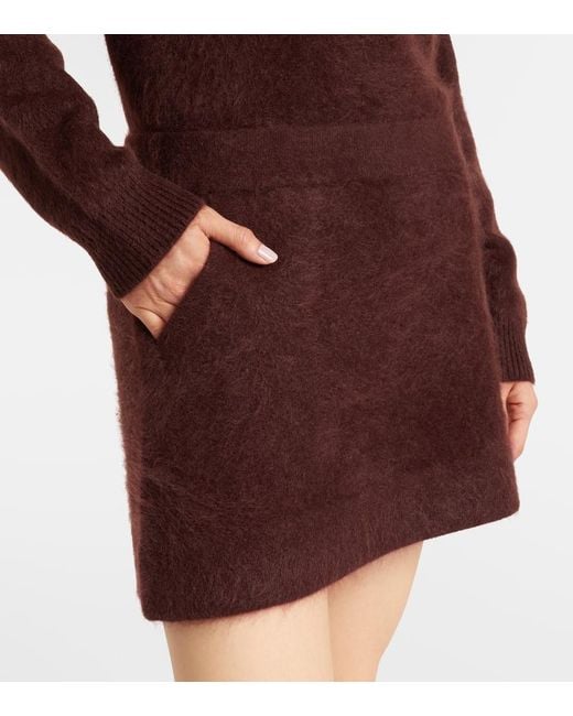 Dorothee Schumacher Red Fluffy Statement Wool-Blend Miniskirt