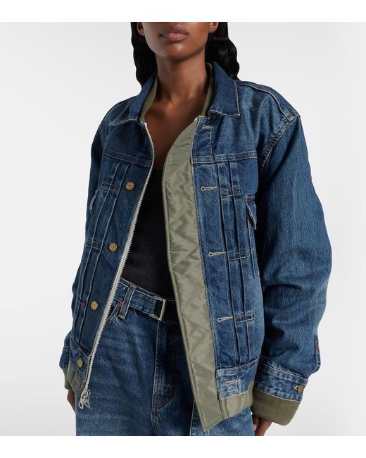 X Levi's Chaqueta De Denim Y Sarga Reversible Sacai de color Green