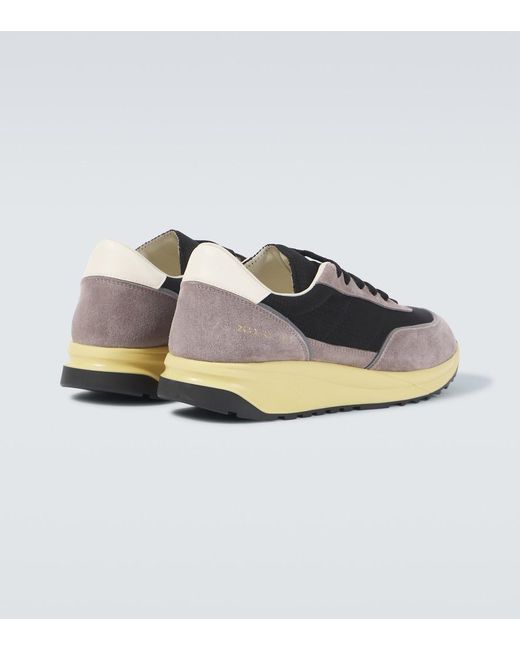 Common Projects Gray Track Classic Suede-Trimmed Sneakers for men