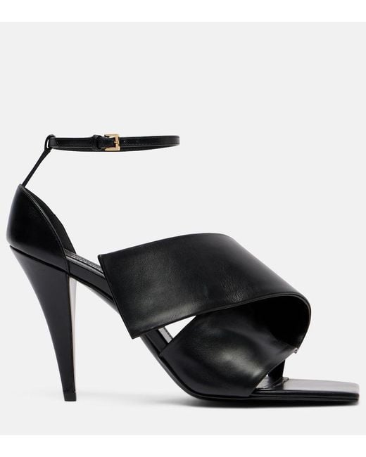 Givenchy Black Sandalen Sliced Square 95 Aus Leder