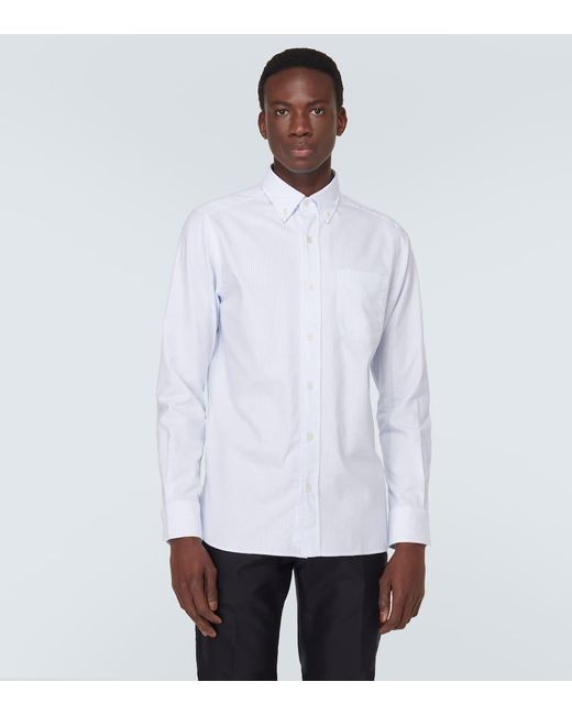 Tom Ford White Striped Cotton Poplin Shirt for men