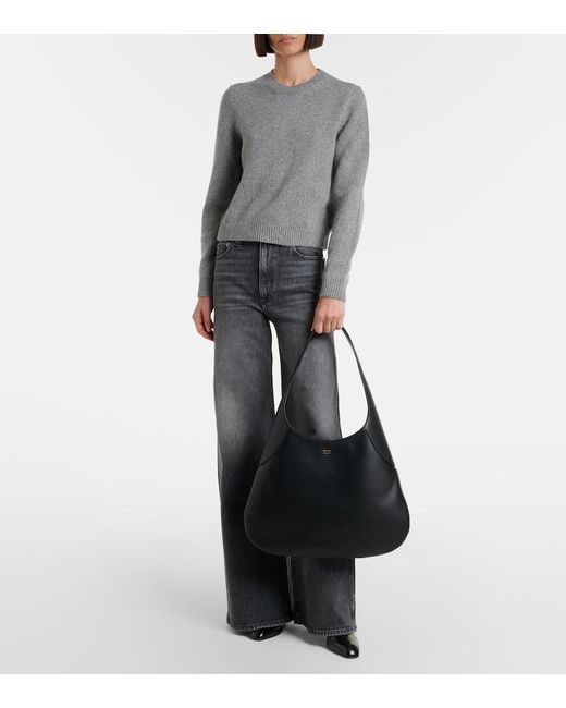 Khaite Black Joan Large Leather Shoulder Bag