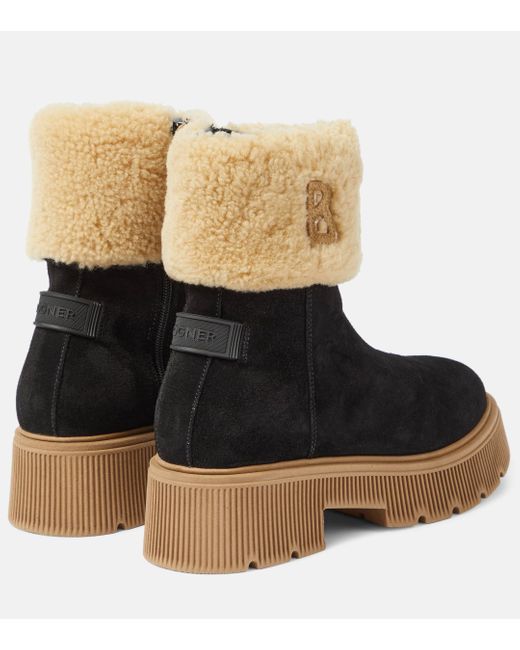 Bogner Black Turin 2b Shearling-lined Suede Ankle Boots