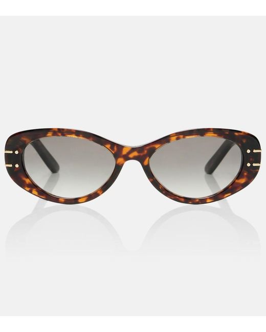 Dior Brown Diorsignature B8U Oval Sunglasses