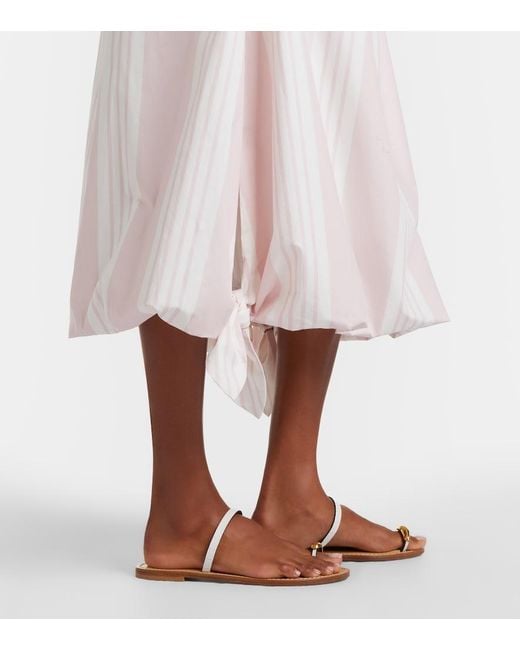 Posse Pink Rosie Striped Cotton Midi Skirt