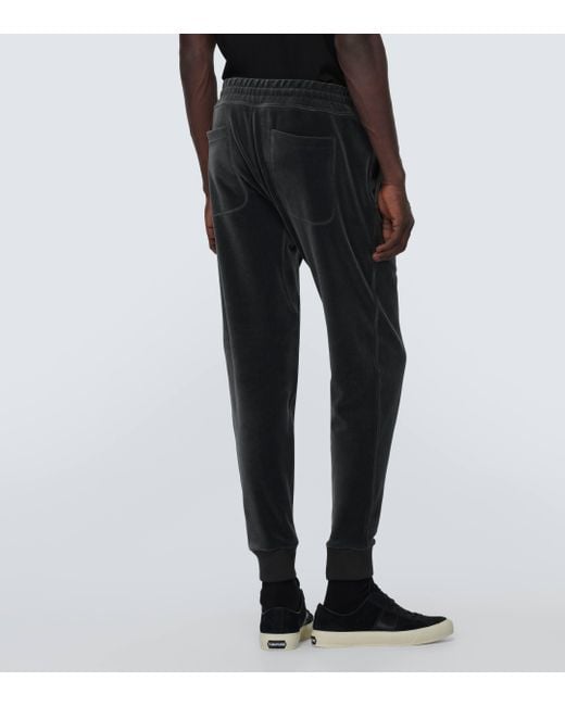 Tom Ford Black Cotton Terry Sweatpants for men