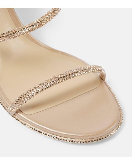 Sandales Cleo 80 En Satin A Ornements Rene Caovilla en coloris Metallic