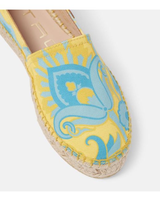 Etro Blue Printed Canvas Espadrilles