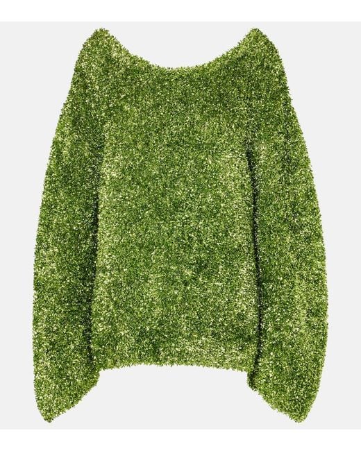 Dries Van Noten Green Oversize-Pullover