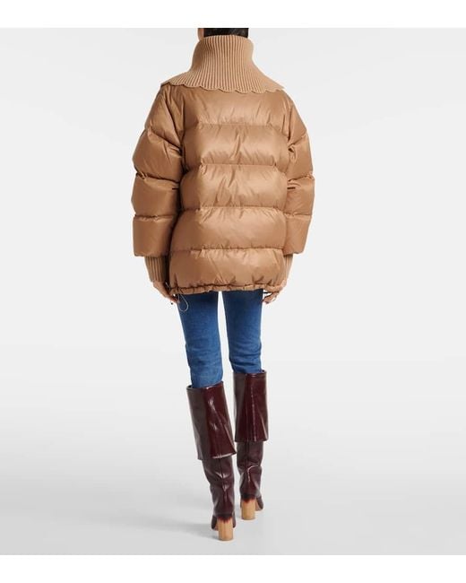 Chloé Natural Oversized Quilted Down Jacket
