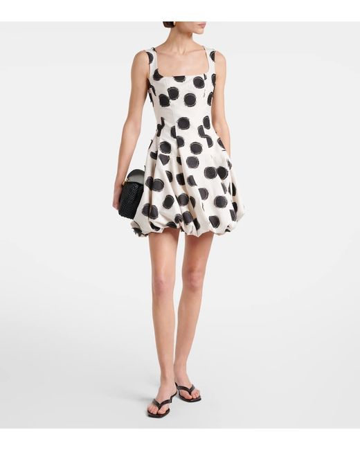 Jonathan Simkhai White Juni Polka-Dot Minidress