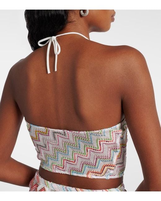 Missoni White Zigzag Lame Top