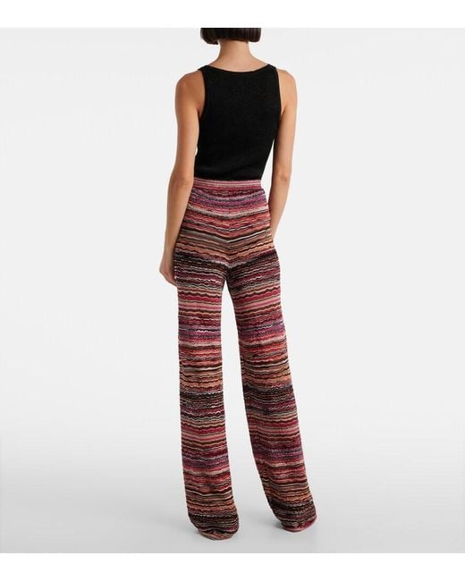 Missoni Zigzag Striped Lame Flared Pants